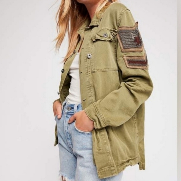 FREE PEOPLE Embellished Military Jacket - Picture 7 of 16